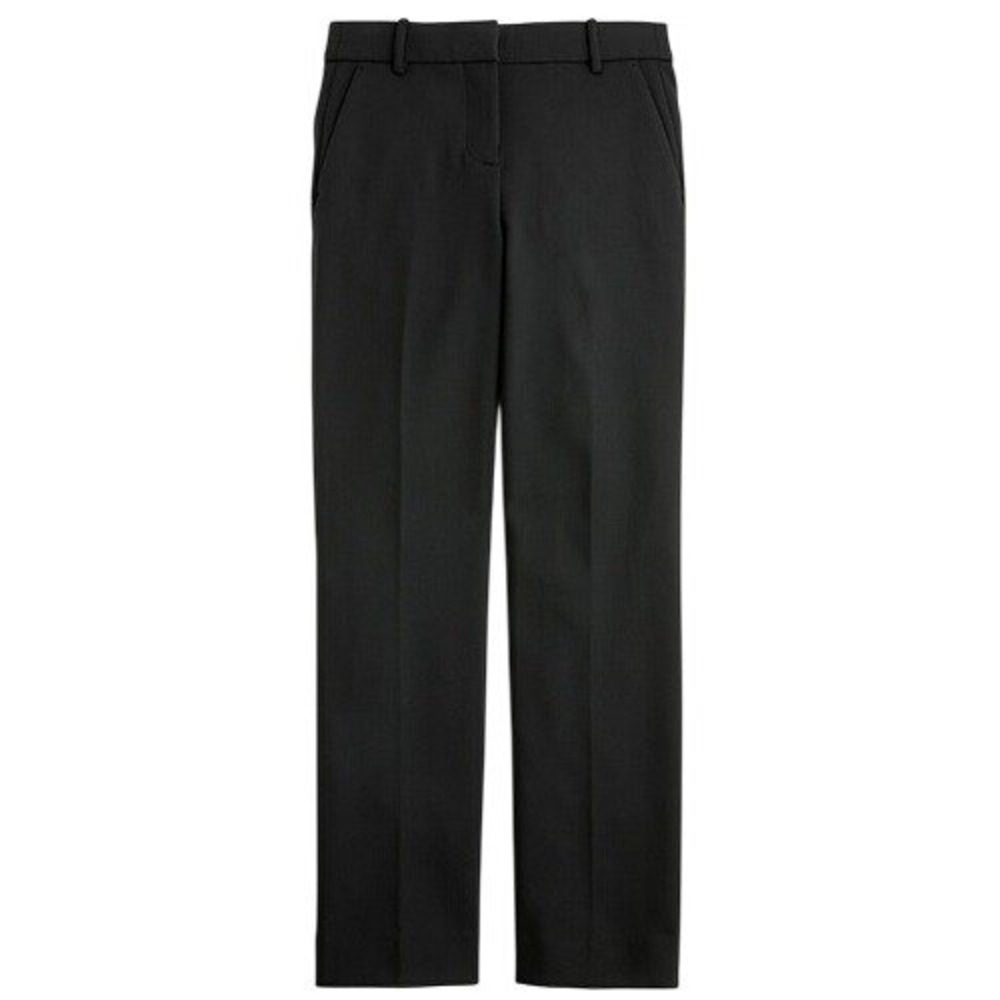 J.Crew Peyton‎ Wide-Leg Pants Womens 4 Black High-Rise Four-Season Stretch Crop
